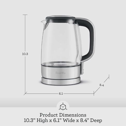Breville BKE595XL Crystal Clear Kettle, Brushed Stainless Steel | Boil water quickly and monitor every drop with a crystal-clear electric kettle for tea, coffee and more | 7 cup capacity in Saudi Arabia