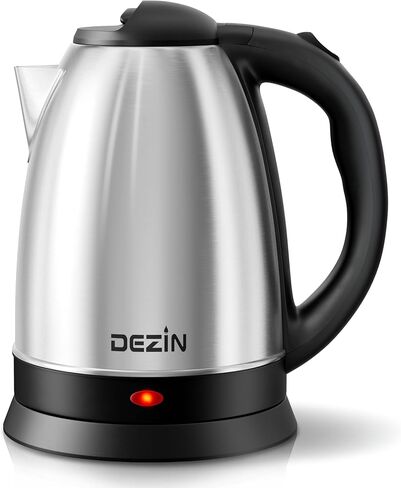DEZIN 2L Electric Kettle, Fast Boil Electric Tea Kettle, 1000W Water Boiler | BPA-Free Electric Water Kettle Stainless Steel, Auto Shut-Off & Boil-Dry Protection, Ideal for Boiling Water, Coffee, Tea in Saudi Arabia