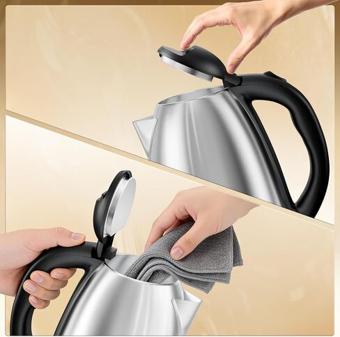 DEZIN 2L Electric Kettle, Fast Boil Electric Tea Kettle, 1000W Water Boiler | BPA-Free Electric Water Kettle Stainless Steel, Auto Shut-Off & Boil-Dry Protection, Ideal for Boiling Water, Coffee, Tea in Saudi Arabia