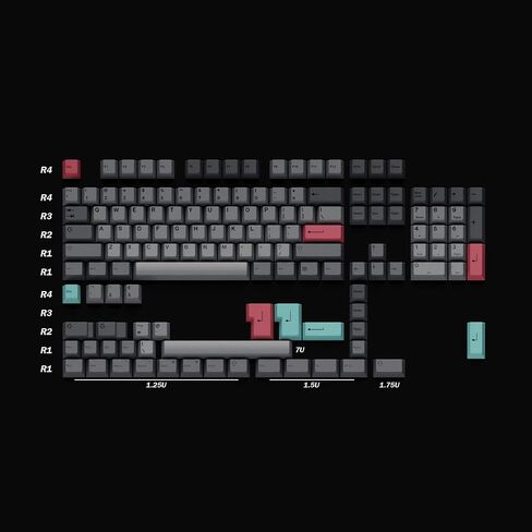 HK GAMING Custom Keycaps | Dye Sublimation PBT Keycap Set for Mechanical Keyboard | 139 Keys | Cherry Profile | ANSI US-Layout | Compatible with Cherry MX, Gateron, Kailh, Outemu | Stealth Dolch in Saudi Arabia