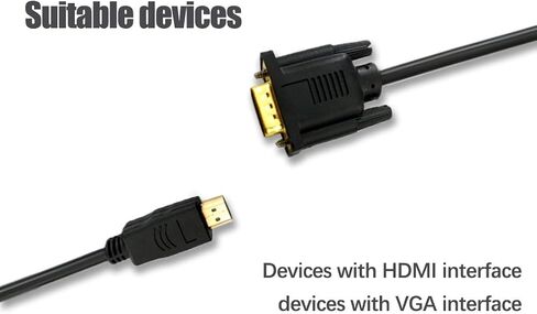 كابل محول HDMI إلى VGA بديل، واجهة مطلية بالذهب، متوافق مع أجهزة إكس بوكس ​​وروكو وأجهزة الكمبيوتر المحمولة وأجهزة التلفزيون والشاشات وأجهزة العرض (6 أقدام) in Kuwait