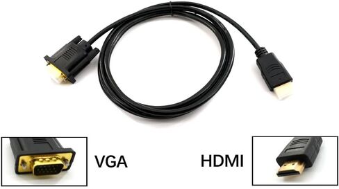 كابل محول HDMI إلى VGA بديل، واجهة مطلية بالذهب، متوافق مع أجهزة إكس بوكس ​​وروكو وأجهزة الكمبيوتر المحمولة وأجهزة التلفزيون والشاشات وأجهزة العرض (6 أقدام) in Kuwait