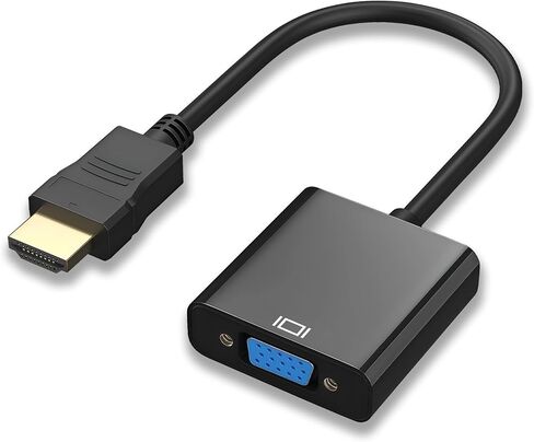 محول Wanme HDMI إلى VGA، محول HDMI عالي السرعة إلى VGA (ذكر إلى أنثى) للكمبيوتر وأجهزة الكمبيوتر المحمولة وأجهزة الكمبيوتر الشخصية والشاشات وأجهزة العرض وأجهزة التلفزيون وأجهزة الألعاب والمزيد (أسود) in Kuwait