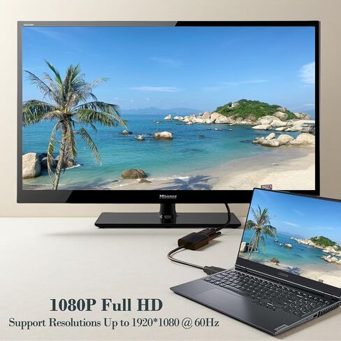 محول Wanme HDMI إلى VGA، محول HDMI عالي السرعة إلى VGA (ذكر إلى أنثى) للكمبيوتر وأجهزة الكمبيوتر المحمولة وأجهزة الكمبيوتر الشخصية والشاشات وأجهزة العرض وأجهزة التلفزيون وأجهزة الألعاب والمزيد (أسود) in Kuwait