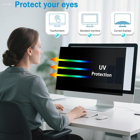 [1 Pack] Twugs Computer Privacy Screen 21.5 Inch, Privacy Screen for Computer Monitor, Anti-Glare & Anti-Blue Light Privacy Filter for Computer Display in Saudi Arabia