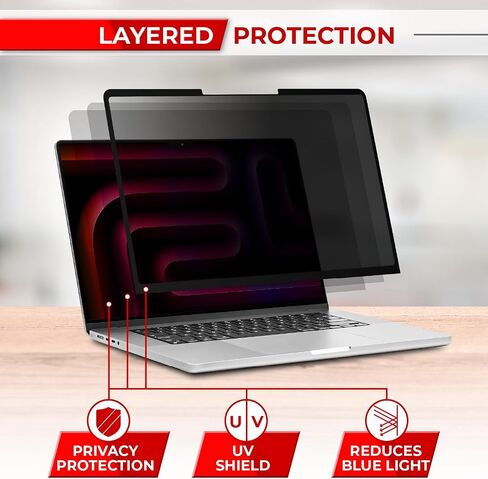 SightPro 14 Inch Privacy Screen for MacBook Pro(2021-2026, M1-M5) Monitor - Removable Laptop Privacy Filter Shield and Protector in Saudi Arabia