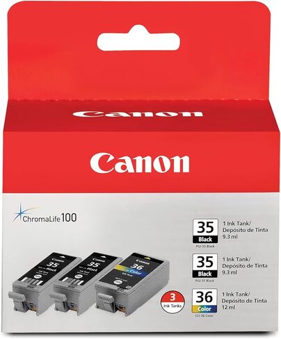Canon PGI-35/CLI-36 2 Genuine Black and Color Value Pack Compatible to iP100, iP110, TR150 and TR160 Printers in Kuwait