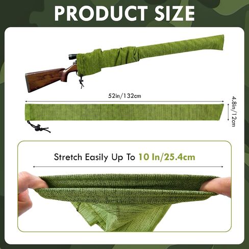 8 Pack 54" Gun Socks for Rifles and Shotguns with Spring Buckle | Silicone-Treated Protective Storage Sleeves, Waterproof Protective Cover Fits Firearms with or without Scopes in Saudi Arabia