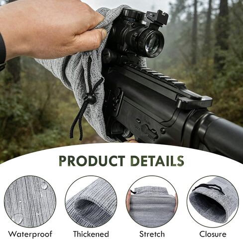 8 Pack 54" Gun Socks for Rifles and Shotguns with Spring Buckle | Silicone-Treated Protective Storage Sleeves, Waterproof Protective Cover Fits Firearms with or without Scopes in Saudi Arabia