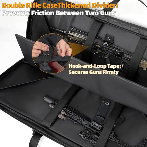 TORIBIO Double Rifle Case Gun Bag 46" x 12" Black | Soft Double Rifle Bag for Rifle Firearm Storage Transportation and Hunting Shooting Range Rifle Backpack in Saudi Arabia