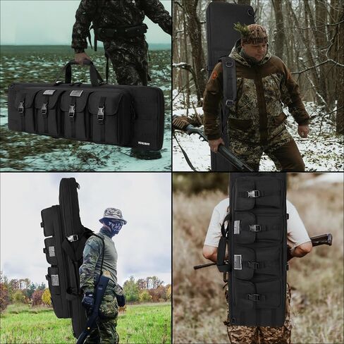 TORIBIO Double Rifle Case Gun Bag 46" x 12" Black | Soft Double Rifle Bag for Rifle Firearm Storage Transportation and Hunting Shooting Range Rifle Backpack in Saudi Arabia