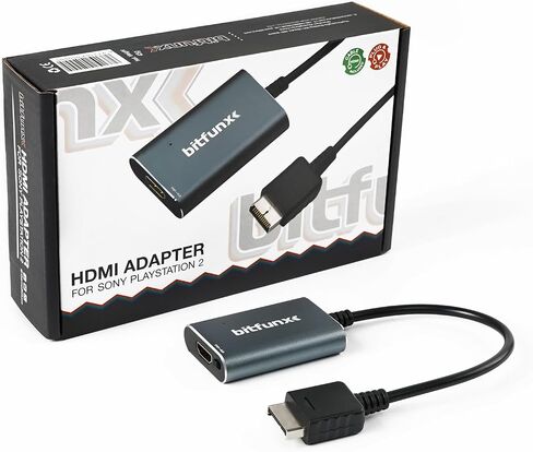 BITFUNX PS2 to HDMI™ Adapter, for PS2 Console All Version | Supports RGB and YPbPr Component Modes for PS2 Games, with Built-in Switch, Plug&Play, No Delay, No Extra Power in Saudi Arabia