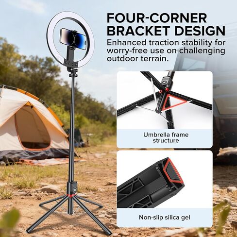 10" Ring Light with Stand 90'' Tall for iPhone & Android, Light with Tripod | Selfie Light with Extendable Tripod Stand, Phone Holder, Remote for YouTube, Makeup,TIKTok, Vlogging in Saudi Arabia