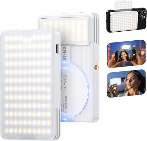 Magnet Phone Light, 160 LED Dual Side Selfie Light Compatible with iPhone Magsafe, 3 Lighting Adjustment Modes, Selfie Lights for iPhone/iPad/Camera/Photography/TikTok/Vlog/Video/Zoom Calls in Saudi Arabia