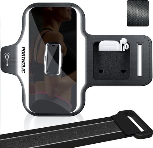 PORTHOLIC 2026 Running Armband Water Resistant Sports Phone Holder Case with Extension Strap,Card Slot Up to 6.9" Phone for iPhone 17/16/15/14/13 Plus Air Pro Max XR/XS in Saudi Arabia