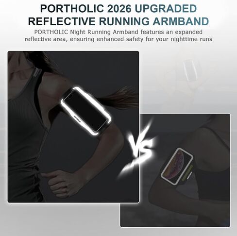 PORTHOLIC 2026 Running Armband Water Resistant Sports Phone Holder Case with Extension Strap,Card Slot Up to 6.9" Phone for iPhone 17/16/15/14/13 Plus Air Pro Max XR/XS in Saudi Arabia