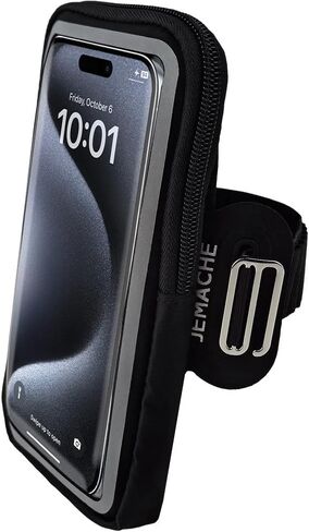 Running Armband for iPhone 17 16 15 14 13 Pro Max/Plus, Samsung Galaxy S26 S25 S24 Ultra/Plus, G Buckle Workouts Phone Arm Band Bag (Black, L) in Saudi Arabia