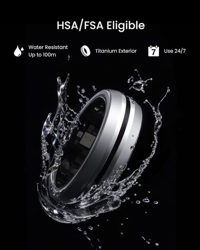 RENPHO Lynx Smart Ring, Subscription-Free App, Silver, Size 9 | All Day Sleep & Activity Tracking, Includes Charging Case, 7-Day Battery Life, Size Before You Buy in Saudi Arabia