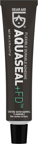 GEAR AID Tenacious Tape Nylon Repair Tape for Fabric and Vinyl, 3" x 20", Black & Aquaseal FD Flexible Repair Adhesive for Outdoor Gear and Vinyl, Clear Glue, 0.75 oz, Model:10110 in Kuwait