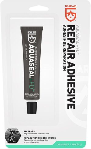 GEAR AID Tenacious Tape Nylon Repair Tape for Fabric and Vinyl, 3" x 20", Black & Aquaseal FD Flexible Repair Adhesive for Outdoor Gear and Vinyl, Clear Glue, 0.75 oz, Model:10110 in Kuwait