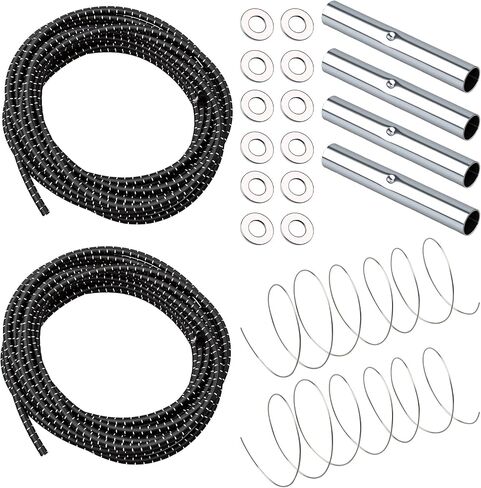 2 Set Tent Pole Repair Kit, Universal Nylon Tent Poles Replacement Kit | Tent Kit with 2 Shock Cord, 12 Washers, 4 Metal Tubes and 2 Iron Lead Wire, Repair Accessories for Camping Hiking Backpacking in Saudi Arabia