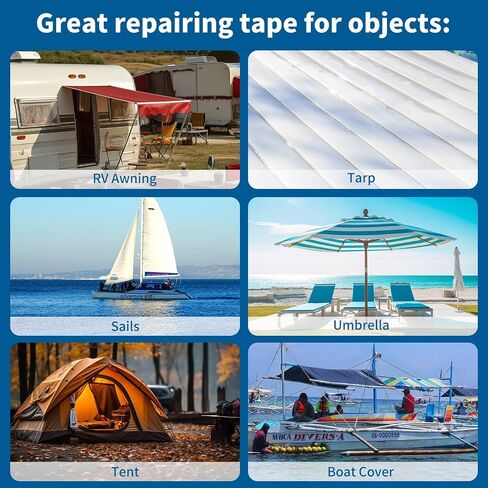 RV Awning Repair Tape，Clear Tent Repair Tape Waterproof, for Tarp,Canvas，Boat Covers, Sail, Heavy Duty High Adhesive - 3.15in x 50ft in Saudi Arabia