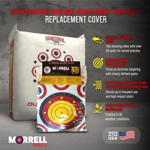 Morrell Outdoor Range Archery Target Replacement Cover, Weatherproof & Dual-Sided with Over 50 Shooting Spots for Precision Training in Saudi Arabia