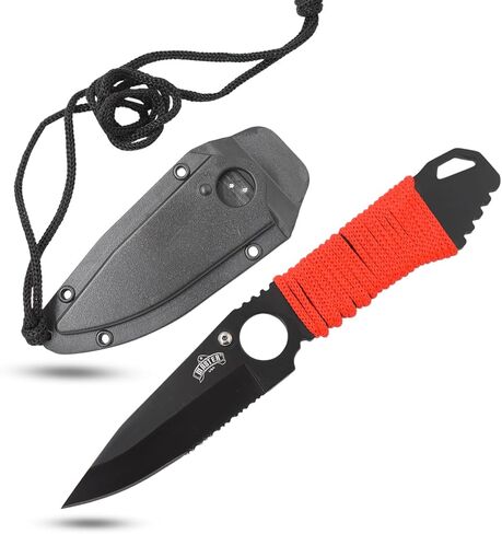 Master USA MU-1119GC Tactical Neck Knife, Black Blade, Cord-Wrapped Steel Handle, 6.75-Inch Overall, Grey Camo in Saudi Arabia