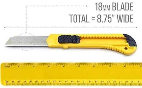 Tape King Utility Knife Set (12 Pack) | 18mm Wide Blade Box Cutter | Retractable Design, Compact And Versatile for Home, Crafts, Warehouse, Cartons, Cardboard, Office Supplies and Packaging in Saudi Arabia