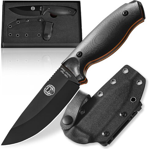 Bloodline Fixed Blade Survival Knife – Full Tang 1095 High Carbon Steel Bushcraft & Hunting Knife with G10 Handle, Kydex Sheath & Ferro Rod - Holtzman’s Gorilla Survival in Saudi Arabia