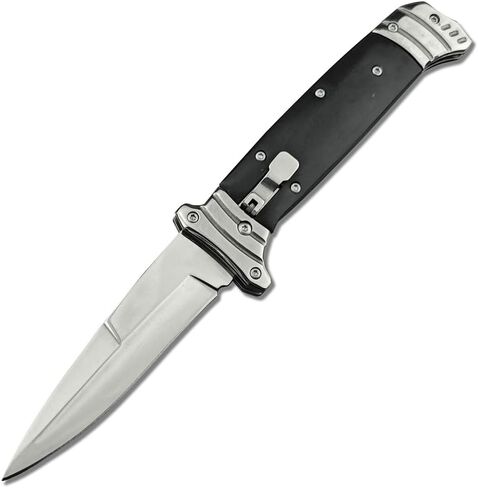 Goshawk 8.7'' Button Lock Pocket Knife with Belt Clip，Gifts for Men，Assisted Opening Survival Folding Knives，9Cr18MoV Blade and Wenge Wood Handle，EDC Tactical Tool for Camping，Hunting in Saudi Arabia
