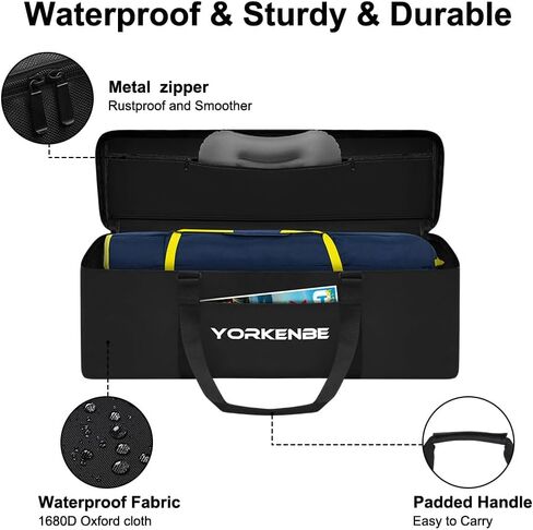 Camping Tent Bag, 28x11 Inch Tent Storage Replacement, 1680D Heavy Duty Waterproof Zipper Travel Duffel Sports Equipment Bag, with Large Mouth and Padded Handles (1) in Saudi Arabia
