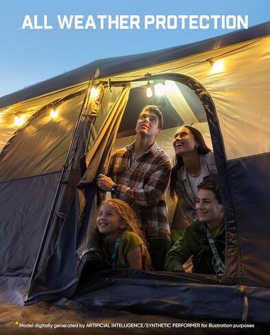 FanttikOutdoor Zeta C8/C10 Apex Camping Tent, 8/10 Person Instant Cabin Tent Setup in 60s, Family Tent with Carry Bag for Family Camping & Hiking, Waterproof, Upgraded Ventilation in Kuwait
