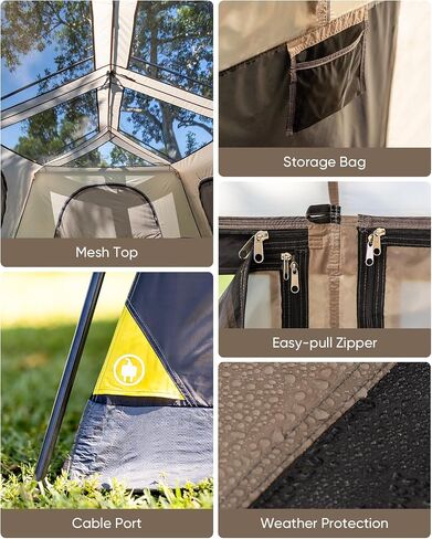 FanttikOutdoor Zeta C8/C10 Apex Camping Tent, 8/10 Person Instant Cabin Tent Setup in 60s, Family Tent with Carry Bag for Family Camping & Hiking, Waterproof, Upgraded Ventilation in Kuwait
