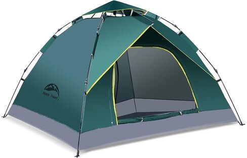 Happy Travel 2/4 Person Camping Tent, Instant Easy Pop Up Tents for Camping | Easy Set Up Tent, Automatic Waterproof Family Camping Tent, Portable Windproof Dome Tent for Camping Hiking & Traveling in Kuwait