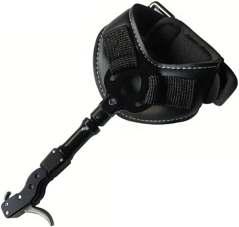 Index Finger Wrist Release Aid, 360° Rotatable Auto Jaw for Compound Bow Hunting | Aluminum Caliper, Adjustable Camo Wrist Strap, Flexible Extension Link Fits Left & Right Hand in Kuwait