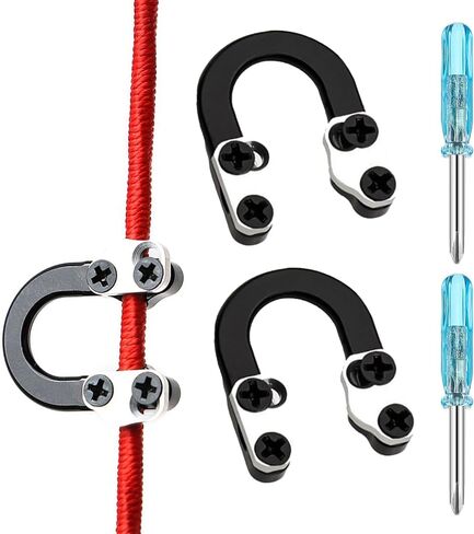 2 Sets Archery Metal U Nock D Loop for Compound Bow, Metal D Ring Material Archery Release Aids with Screwdrivers for Shooting Hunting ﻿ in Kuwait