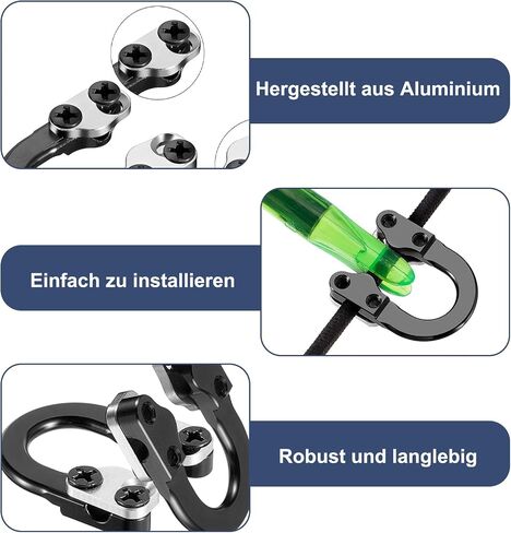 2 Sets Archery Metal U Nock D Loop for Compound Bow, Metal D Ring Material Archery Release Aids with Screwdrivers for Shooting Hunting ﻿ in Kuwait