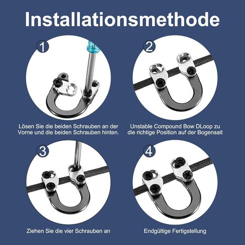 2 Sets Archery Metal U Nock D Loop for Compound Bow, Metal D Ring Material Archery Release Aids with Screwdrivers for Shooting Hunting ﻿ in Kuwait