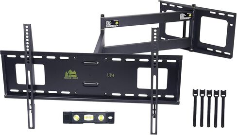 FORGING MOUNT Full Motion TV Wall Mount for 50-90 inch TVs, Heavy Duty Articulating Arm Holds 198 lbs with 43 Inch Long Extension, Fits Flat/Curved Screens, Max VESA 600x400mm in Kuwait