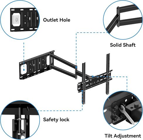 FORGING MOUNT Long Arm Corner TV Wall Mount for 26-60 Inch TVs in Kuwait