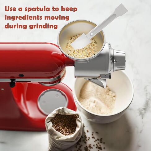 GVODE Grain Mill Attachment for KitchenAid Stand Mixer, Flour Mill | 9 Grind Levels for Wheat, Oats, Rice, Corn, Barley & Millet, Detachable Chamber with Brush Cleaning in Saudi Arabia