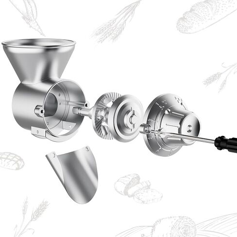 GVODE Grain Mill Attachment for KitchenAid Stand Mixer, Flour Mill | 9 Grind Levels for Wheat, Oats, Rice, Corn, Barley & Millet, Detachable Chamber with Brush Cleaning in Saudi Arabia