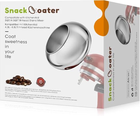 Aieve Snack Coater متوافق مع خلاط حامل رأس مائل كيتشن إيد، ملحق طلاء الشوكولاتة للفراولة المجففة بالتجميد واللوز والفستق والمكسرات، للاستخدام المنزلي والتجاري in Kuwait