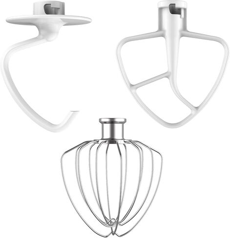 Mixer Attachments for KitchenAid 5QT Tilt-Head Mixer, 3 PCS | For KitchenAid 4.5/5 QT Tilt-Head Mixer, K45WW K45DH K45B Replacement, Dishwasher Safe, Mixer/Machine NOT Included in Saudi Arabia