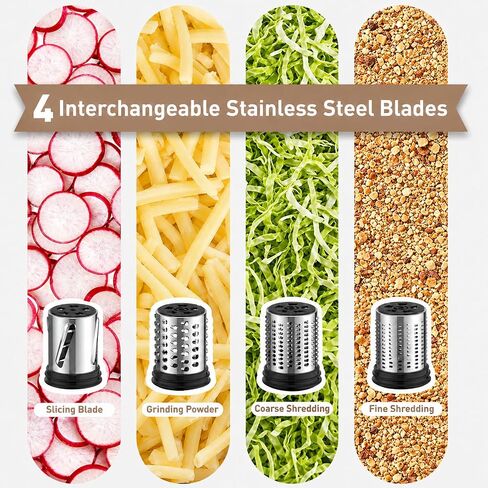 Stainless Steel Cheese Grater Attachment for KitchenAid Stand Mixer,4 Drum Blades for Slicing and Shredding Cheese & Vegetables,Dishwasher Safe Kitchen Prep Accessory for Salad Prep in Saudi Arabia