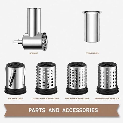 Stainless Steel Cheese Grater Attachment for KitchenAid Stand Mixer,4 Drum Blades for Slicing and Shredding Cheese & Vegetables,Dishwasher Safe Kitchen Prep Accessory for Salad Prep in Saudi Arabia