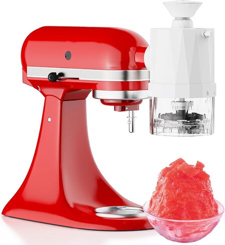 Shave Ice Attachment for Kitchenaid Stand Mixer | Shaved Ice Machine for Kitchen aid with Coarse and Fine Blades, 8 Ice Cube Molds, Snow Cone Maker in Saudi Arabia
