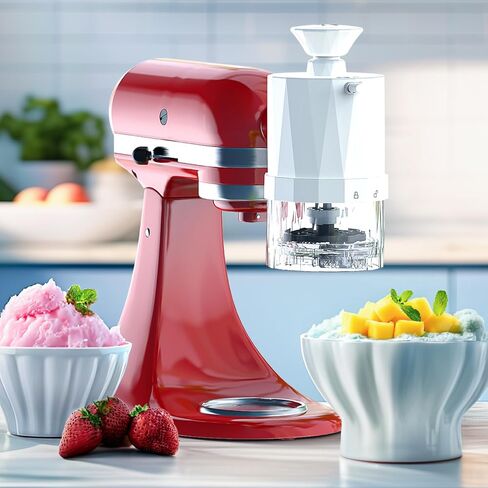 Shave Ice Attachment for Kitchenaid Stand Mixer | Shaved Ice Machine for Kitchen aid with Coarse and Fine Blades, 8 Ice Cube Molds, Snow Cone Maker in Saudi Arabia