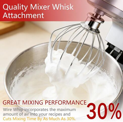 K45WW 6 Wire Whip Attachment for KitchenAid 4.5-5 QT Tilt-Head | Stainless Steel Whisk Attachment for KitchenAid Tilt-Head Stand Mixer. Dishwasher Safe. Replacement for K45WW in Saudi Arabia